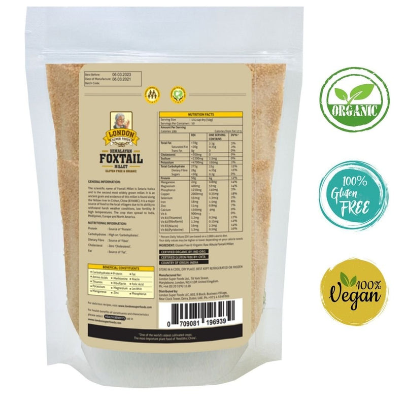 Himalayan Foxtail Millet- Organic and Gluten Free 350g - chef2chef.online