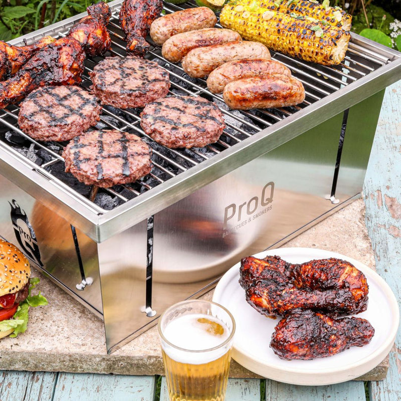 ProQ Flatdog Foldable Portable BBQ Grill, Stainless steel - chef2chef.online